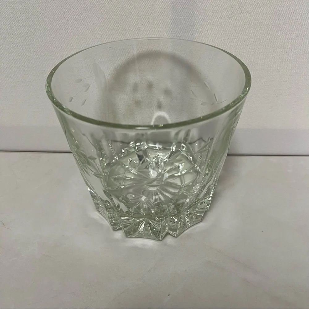 Princess House Heritage Crystal Ice Bucket VTG Etched Glass